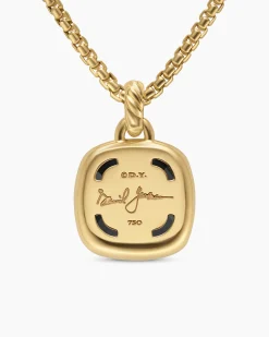 Albion® Pendant 18K Yellow Gold with Black Onyx and Diamonds, 15mm