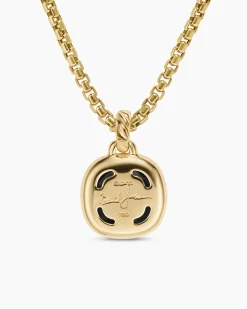 Albion® Pendant 18K Yellow Gold with Black Onyx and Diamonds, 11mm