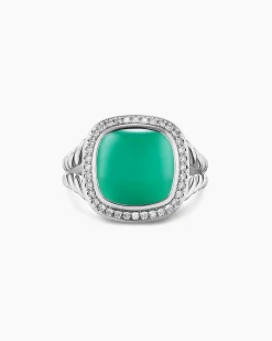 Albion® Ring Sterling Silver with Lagoon Orchid and Diamonds, 11mm