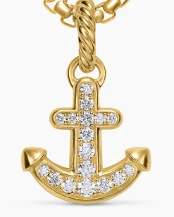 Anchor Amulet 18K Yellow Gold with Diamonds, 14.5mm