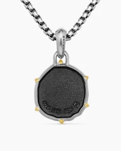 Aquarius Amulet Sterling Silver with 18K Yellow Gold, 23mm