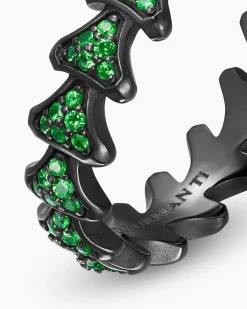Armory® Band Ring Black Titanium with Tsavorites, 6.2mm