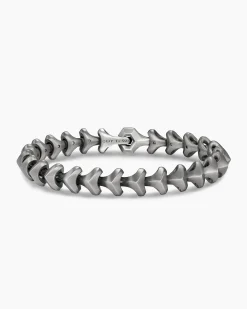 Armory® Link Bracelet Anthracite Titanium with Sterling Silver, 9.5mm