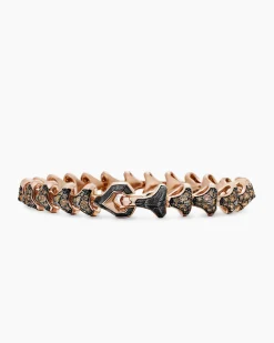 Armory® Link Bracelet 18K Rose Gold with Cognac Diamonds, 9.5mm