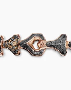 Armory® Link Bracelet 18K Rose Gold with Cognac Diamonds, 9.5mm