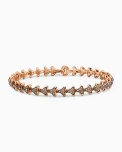 Armory® Link Bracelet 18K Rose Gold with Cognac Diamonds, 7.5mm