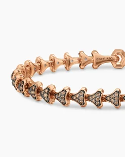 Armory® Link Bracelet 18K Rose Gold with Cognac Diamonds, 7.5mm