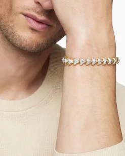 Armory® Link Bracelet 18K Yellow Gold with Diamonds, 9.5mm