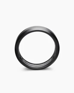Beveled Band Ring Black Titanium, 6mm