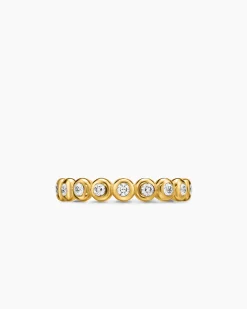 Bezel Set Band Ring 18K Yellow Gold with Diamonds, 3.7mm