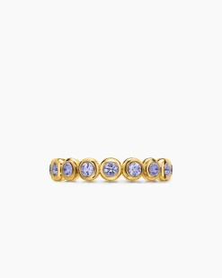 Bezel Set Band Ring 18K Yellow Gold with Tanzanite, 4mm