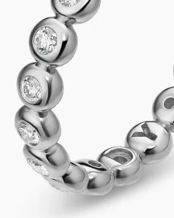 Bezel Set Band Ring Sterling Silver with Diamonds, 3.7mm