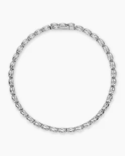 Bezel Set Tennis Bracelet 18K White Gold with Diamonds, 4.7mm