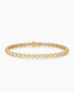 Bezel Set Tennis Bracelet 18K Yellow Gold with Diamonds, 4.7mm