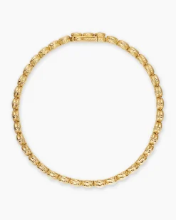 Bezel Set Tennis Bracelet 18K Yellow Gold with Diamonds, 4.7mm