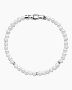 Bijoux Spiritual Beads Bracelet Pearls and Sterling Silver, 4mm
