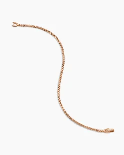 Box Chain Bracelet 18K Rose Gold, 2.7mm