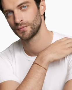 Box Chain Bracelet 18K Rose Gold, 3.4mm