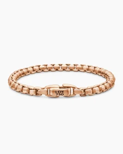 Box Chain Bracelet 18K Rose Gold, 5mm