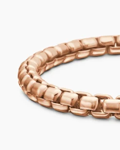 Box Chain Bracelet 18K Rose Gold, 5mm