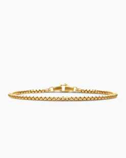 Box Chain Bracelet 18K Yellow Gold, 2.7mm