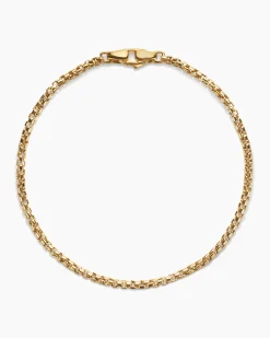 Box Chain Bracelet 18K Yellow Gold, 2.7mm