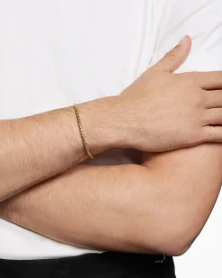 Box Chain Bracelet 18K Yellow Gold, 3.4mm