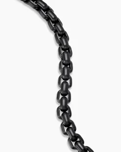 Box Chain Bracelet Stainless Steel and Sterling Silver, 7.3mm
