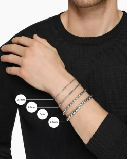 Box Chain Bracelet Sterling Silver, 5mm