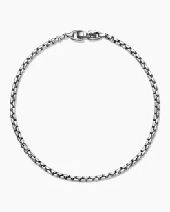 Box Chain Bracelet Sterling Silver, 2.7mm