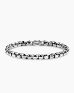 Box Chain Bracelet Sterling Silver, 7.3mm
