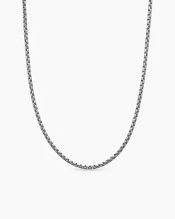 Box Chain Necklace Grey Titanium, 2.7mm