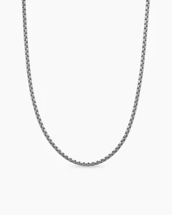 Box Chain Necklace Grey Titanium, 2.7mm