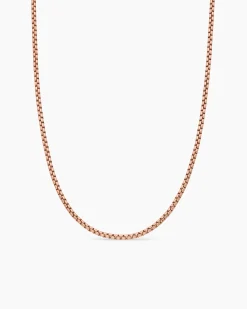 Box Chain Necklace 18K Rose Gold, 2.7mm