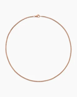 Box Chain Necklace 18K Rose Gold, 2.7mm