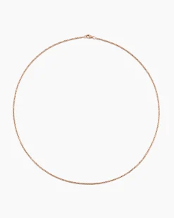 Box Chain Necklace 18K Rose Gold, 1.7mm