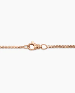 Box Chain Necklace 18K Rose Gold, 1.7mm