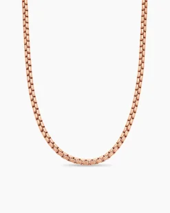 Box Chain Necklace 18K Rose Gold, 5mm