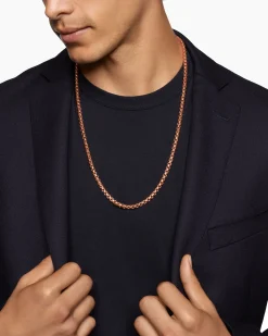 Box Chain Necklace 18K Rose Gold, 5mm