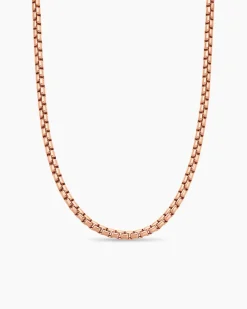 Box Chain Necklace 18K Rose Gold, 5mm
