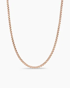 Box Chain Necklace 18K Rose Gold, 2.7mm