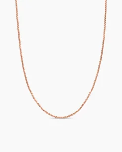 Box Chain Necklace 18K Rose Gold, 1.7mm