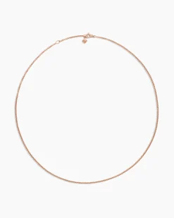 Box Chain Necklace 18K Rose Gold, 1.7mm