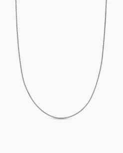 Box Chain Necklace 18K White Gold, 1.7mm