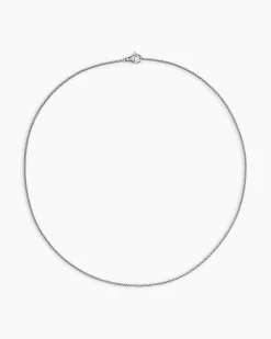 Box Chain Necklace 18K White Gold, 1.7mm