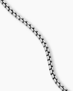 Box Chain Necklace 18K White Gold, 3.4mm