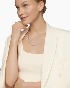 Box Chain Necklace 18K White Gold, 1.7mm