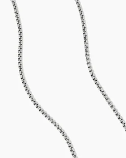 Box Chain Necklace 18K White Gold, 1.7mm