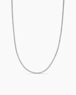Box Chain Necklace 18K White Gold, 1.7mm
