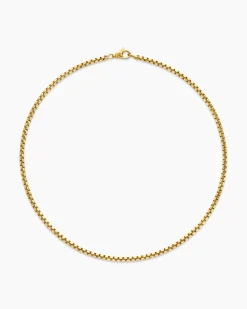 Box Chain Necklace 18K Yellow Gold, 3.4mm